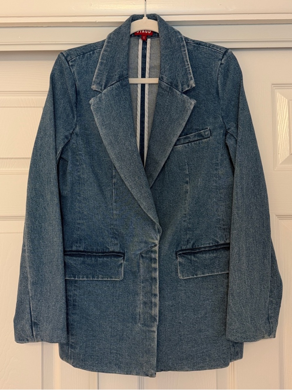 Staud Denim Blazer Jacket